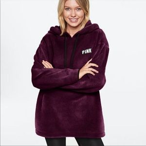 VS PINK POLAR Warm Cozy Sherpa PULLOVER hoodie